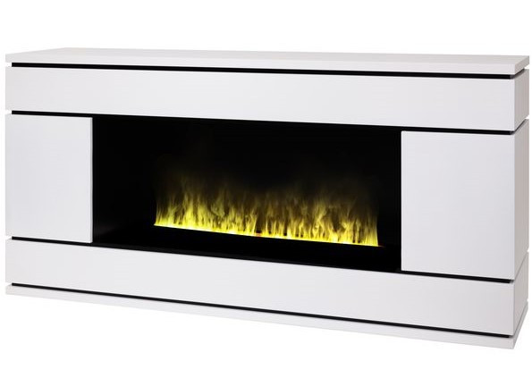 Электрокамин с широким очагом 3D Real-Flame VEGA CST1000 WT с очагом 3D CASSETTE 1000 LED RGB